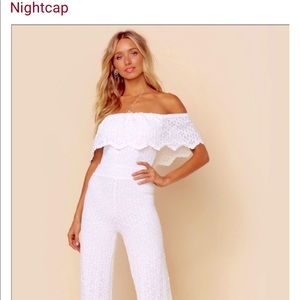 Nightcap white lace jumpsuit size XS